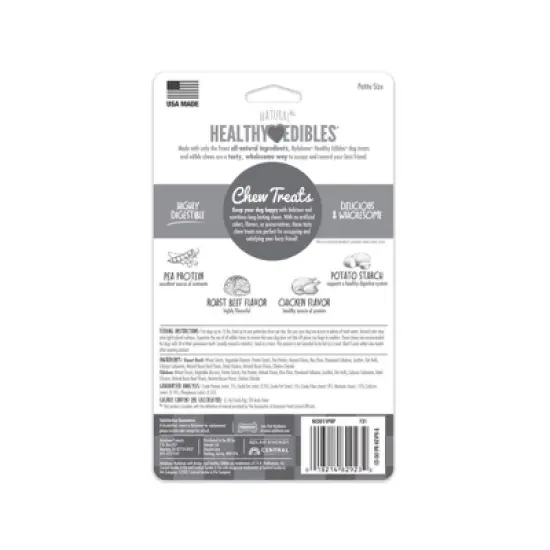 Nylabone Healthy Edibles Wholesome Roast Beef Flavor Dog Chews - Petite(8 Pack) image {1}