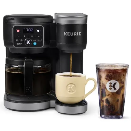 Keurig K-Duo Hot & Iced Single-Serve & Carafe Coffee Maker Black: Electric Drip Coffee Pot, 72 oz Capacity image {1}