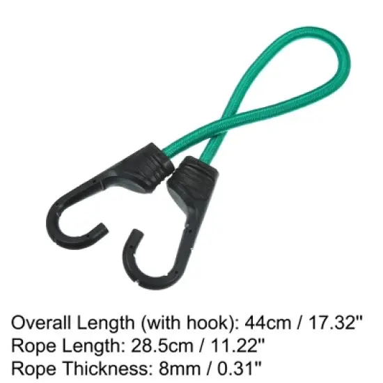 Unique Bargains Strong Elastic Strapping Rope Hooks for Bicycle Dark Green 12 Pcs image {2}