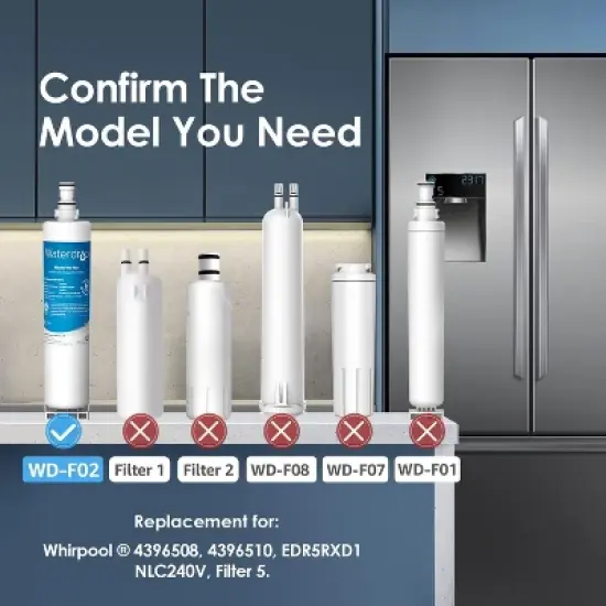 Waterdrop 4396508 Refrigerator Water Filter, Replacement for Whirlpool 4396510, 3 Filters image {4}