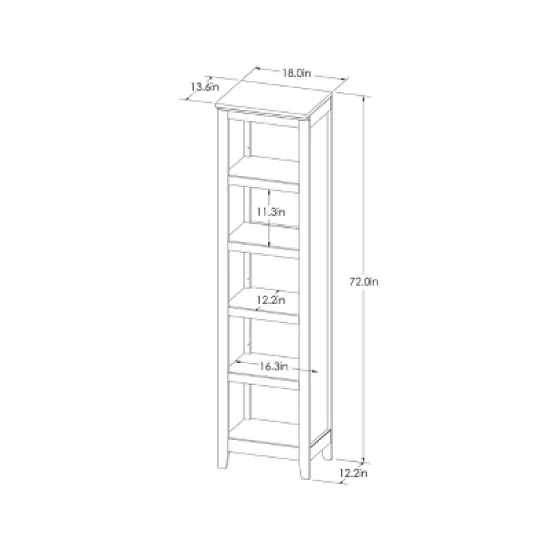 72" Carson Narrow Bookcase - Threshold image {6}