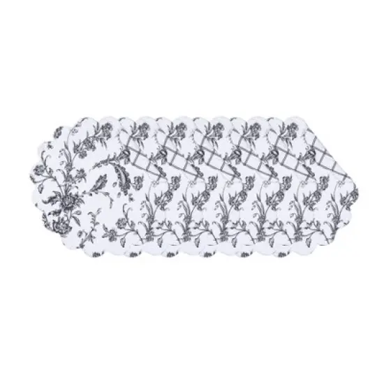 C&F Home Bleighton Black Round Cotton Placemat Machine Washable Set of 6 image {8}