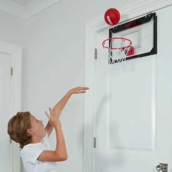 ESPN Mini Basketball Hoop, Over The Door Basketball Hoop Includes 2 Mini Basketballs and Pump &ndash; Black (ES-BK222.EEV24) image {3}