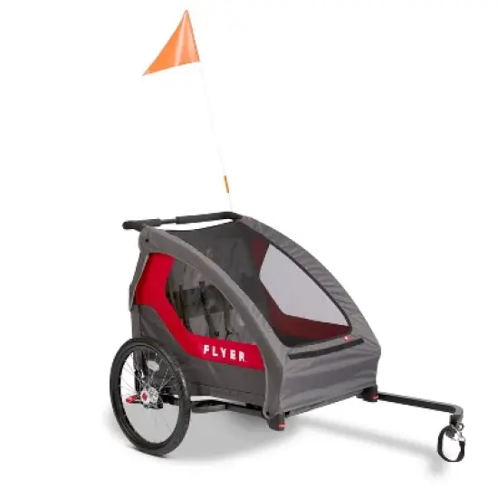 Radio Flyer Duoflex Bike Trailer to Stroller - Gray/Red/Black image {1}