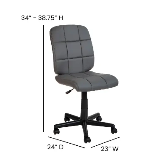 Emma and Oliver Mid-Back Quilted Vinyl Swivel Task Office Chair image {3}