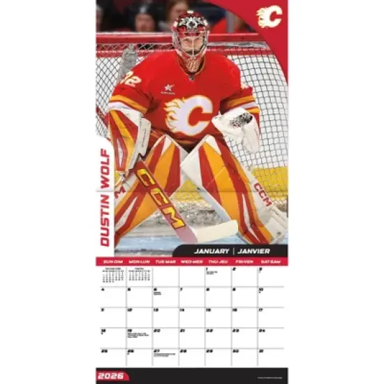 NHL, Trends International 2026 Calgary Flames Bilingual French12"x12" Wall Calendar image {1}