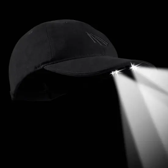 POWERCAP Adult 4 LED Unstructured Cotton Hat - Black image {1}