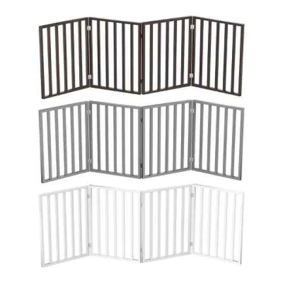 Pet Adobe 4-Panel Freestanding Pet Gate &ndash; Gray image {2}