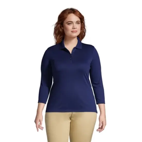 Lands' End Women's Supima Cotton 3/4 Sleeve Polo Shirt image {3}