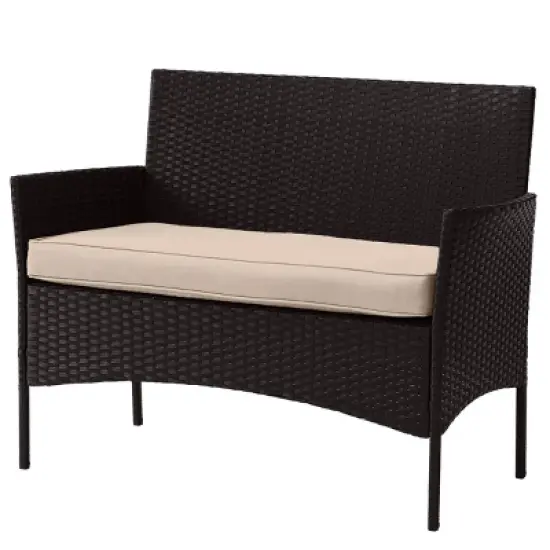 Pure Garden 4pc Outdoor Patio Rattan Furniture Set image {5}