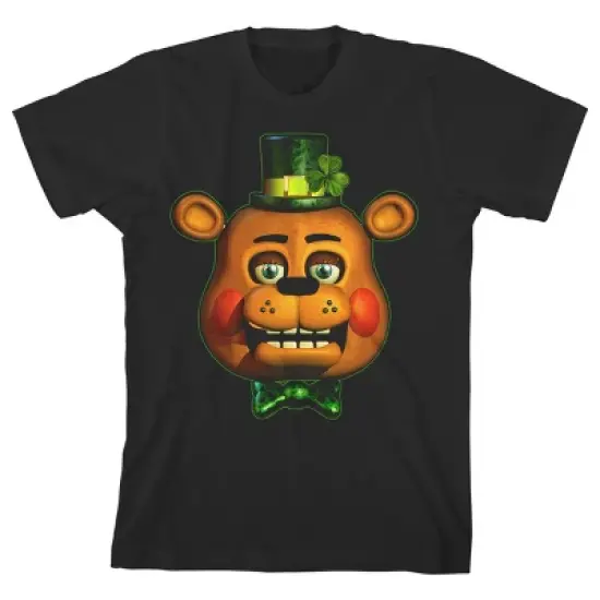 Five Nights at Freddy's Leprechaun Freddy Boy's Black T-shirt image {4}
