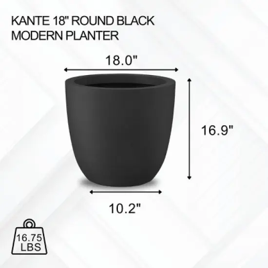 Rosemead Home & Garden, Inc. Weathered Concrete Outdoor Planter Pot Black image {5}