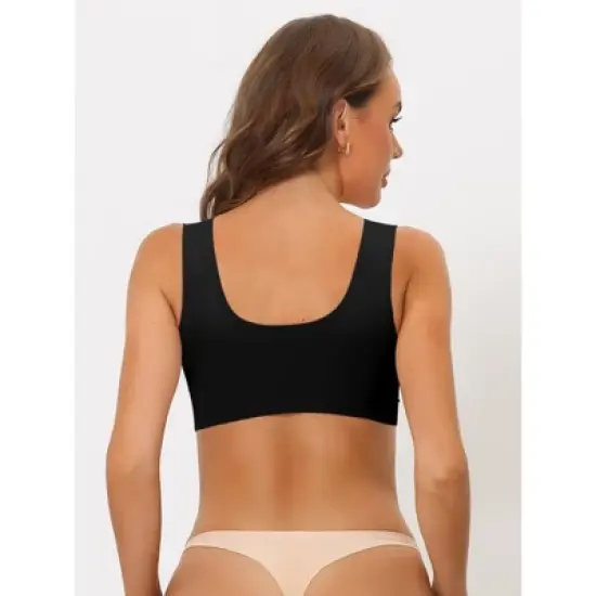 Allegra K Women's Push Up Minimizer Full Coverage Mesh Wirefree Bras image {1}