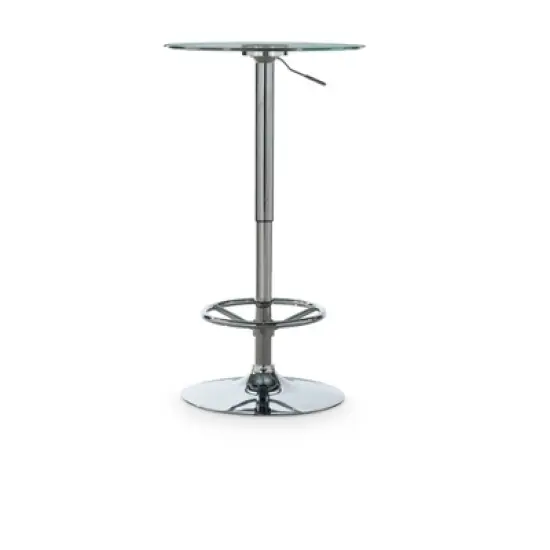 Keelan Adjustable Bar Height Pub Table Chrome - Powell Company image {1}