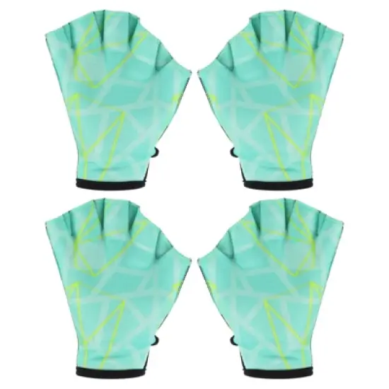 Unique Bargains Swimming Diving Training Resistance Webbed Aquatic Gloves 2 Pairs image {4}