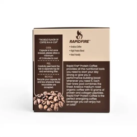 Rapid Fire Protein Medium Roast Coffee Pods Original- 12ct image {2}