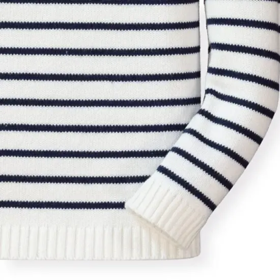 Hope & Henry Girls' Organic Cotton Breton Pullover Sweater, Infant image {2}