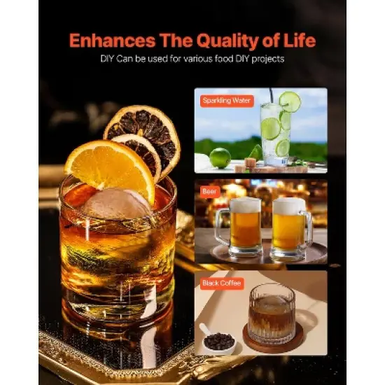 VEVOR Ice Ball Press, 2.1" Ice Ball Maker, Aviation Aluminum Ice Ball Press Kit for 53mm Ice Sphere, Ice Press with Tong and Drip Tray image {6}