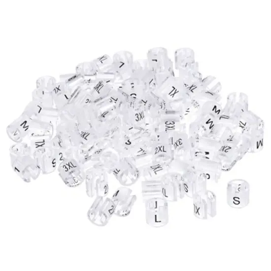 Unique Bargains Clothes Hanger Marker 6 Sizes Fit 0.14" Rod Clear 180 Pcs image {4}