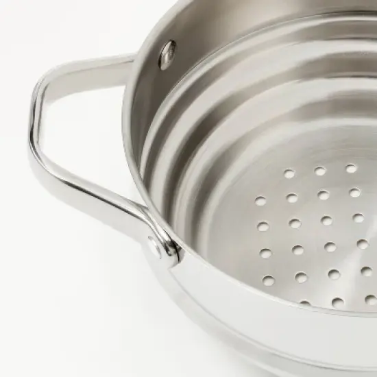 Stainless Steel Stock Pot Steamer Insert - Fits 1.5qt & 3qt Silver - Figmint&trade;: Vegetable & Food Steamer Basket image {2}