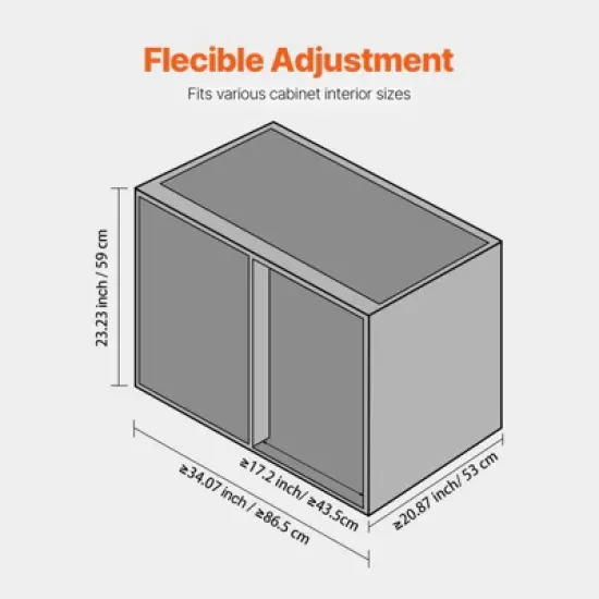 VEVOR Swing Right Blind Corner Cabinet, Pull Out Organizer for 36 inch Width Blind Cabinet, 2 Tier Height Adjustable Swing Tray, Silver image {6}