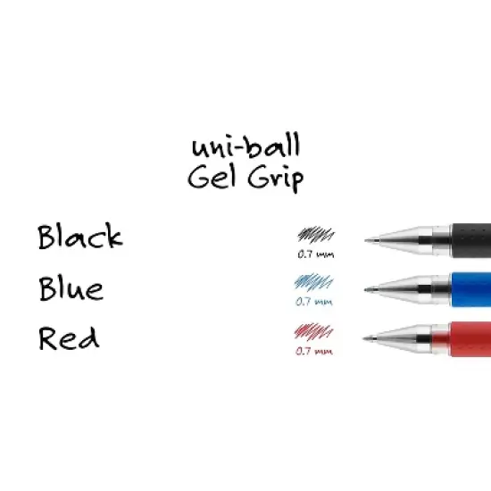 uni-ball Gel Grip Gel Pens Medium Point Black Ink Dozen (65450) image {7}