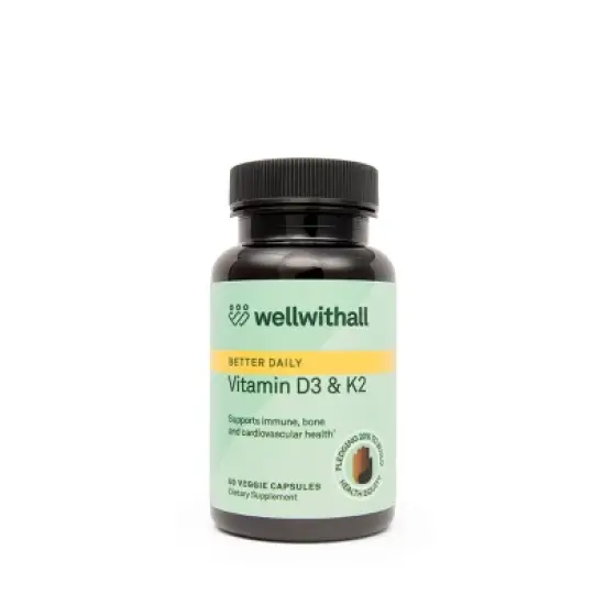 WellWithAll Vitamin D3 & K2 Capsules - 60ct image {8}