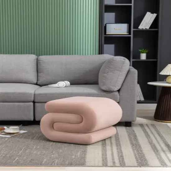 Coco Irregular Upholstered Ottoman-Maison Boucle image {1}