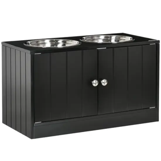 Gulches Magnetic-Door Dog Food Storage Cabinet & Feeding Station - Black image {5}