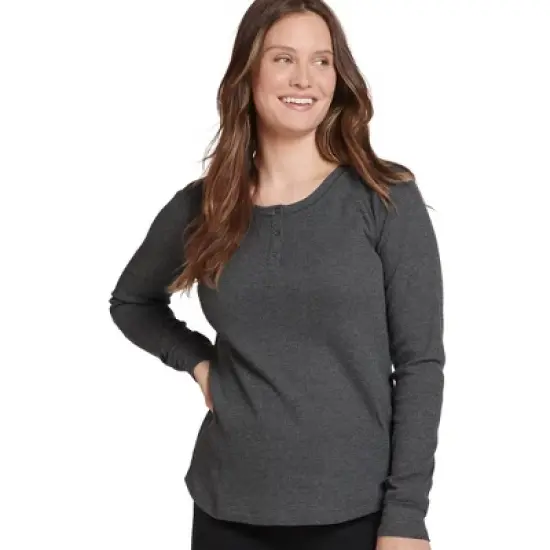 Jockey Women's Long Sleeve Waffle Henley image {3}