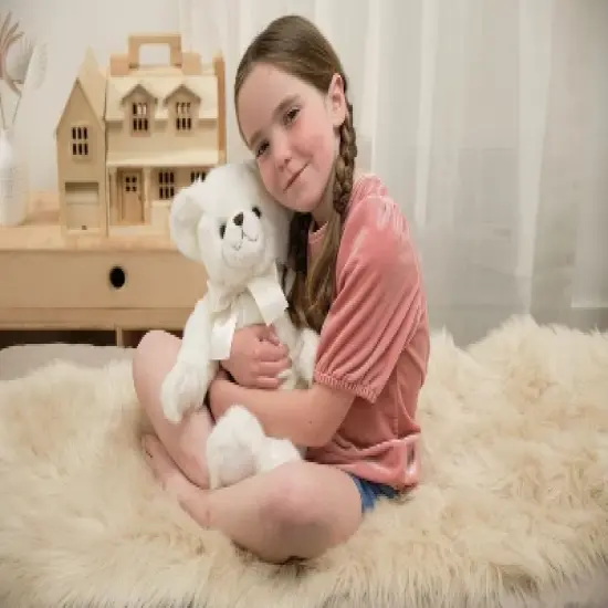 Bearington Aspen White Plush Stuffed Animal Teddy Bear, 15.5 inches image {3}