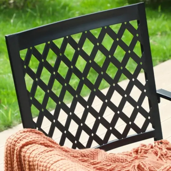 7pc Patio Set with 37" Table & Diamond Back Swivel Arm Chairs - Captiva Designs image {8}