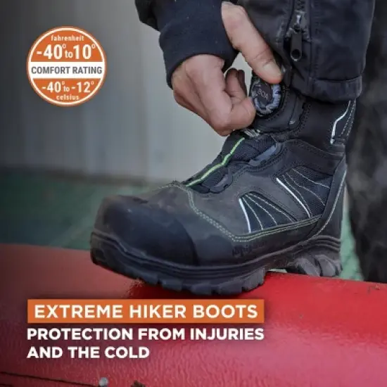 RefrigiWear Men's Extreme Hiker Waterproof Insulated Boots with BOA Fit Lacing System image {1}