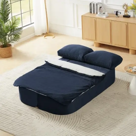 Modern 2-in-1 Sleeper Sofa with Included Cushion Blanket, Folding Sofa Bed for Living Room, Apartment, or Bedroom &ndash; The Pop Home image {2}