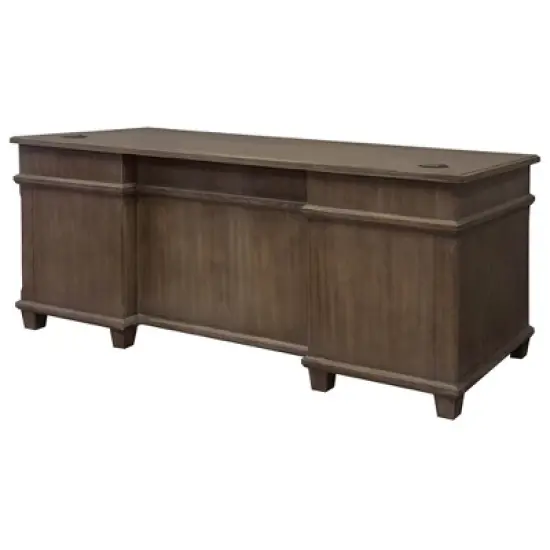 Carson Double Pedestal Desk Brown - Martin Furniture image {4}