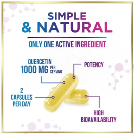Quercetin Supplement Capsules for Heart, Respiratory, Allergy & Immune Support - 60 Capsules;120 Capsules image {4}