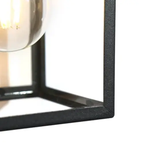 LNC Orlan 1-Light 9.3"H Modern Square Outdoor Wall Lights, Black with Clear Glass,2 Pack image {12}