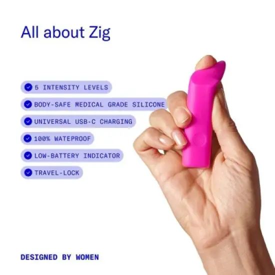 Dame Zig Softest Lipstick Bullet Vibrator for Women - Pink image {5}