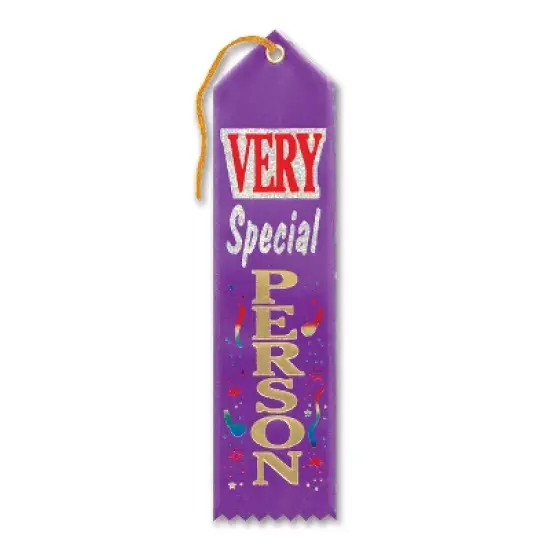 Beistle Very Special Person Award Ribbon, 2" x 8", (6/Pkg) Multicolored image {2}