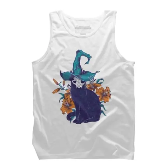 Men's Design By Humans Spooky Cat By jess1586 Tank Top image {7}
