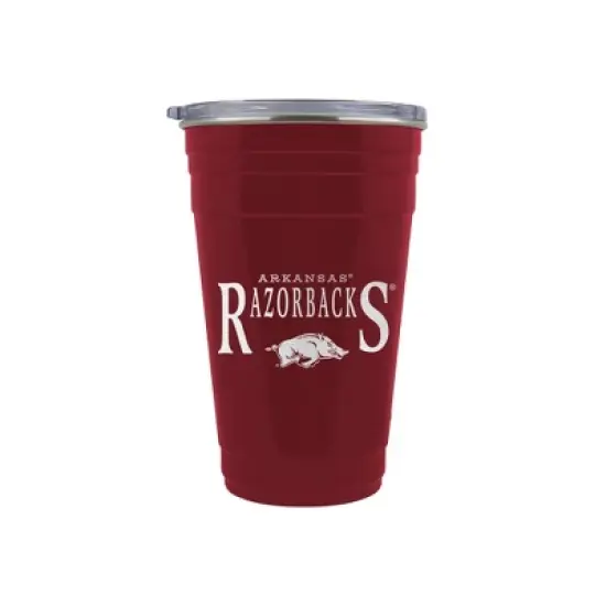 NCAA Arkansas Razorbacks Tailgater Tumbler - 22oz: Stainless Steel, Acrylic Lid image {2}