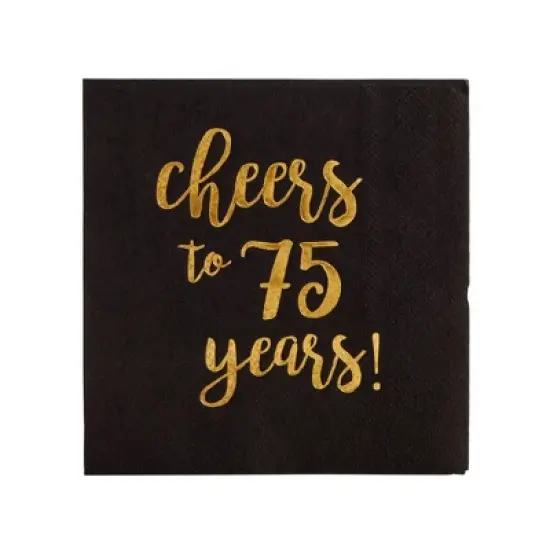 Sparkle and Bash 50 Pack 75 Birthday Party Cocktail Napkins, Cheers to 75 Years (5 x 5 In) image {5}