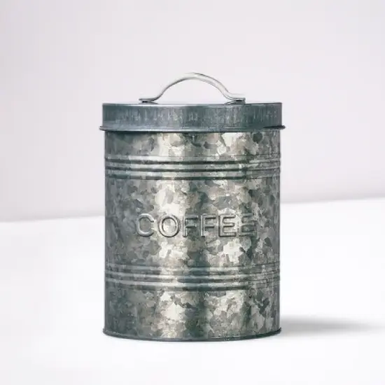 Amici Home Rustic Kitchen Collection Galvanized Metal Storage Canister, Food Safe, 76-ounces image {4}