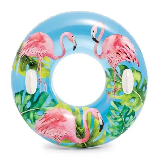 Intex 58263EP Groovy Color Inflatable Tropical Flower Transparent Tube Raft image {2}