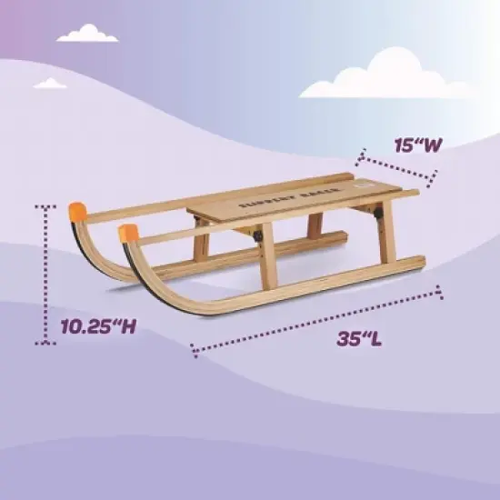 Slippery Racer Kids Wooden Foldable Snow Sled. image {5}