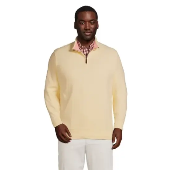 Lands' End Men's Bedford Rib Quarter Zip Sweater image {9}