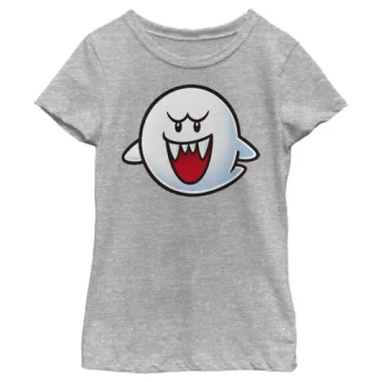 Girl's Nintendo Mario Boo Ghost Smile T-Shirt image {4}