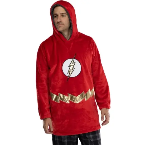 DC Comics Justice League Mens Oversized Faux-Shearling Sweatshirt Lounge Hoodie image {5}