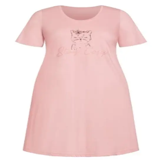 Women's Plus Size Placement Night Dress - dusty pink | EVANS image {2}