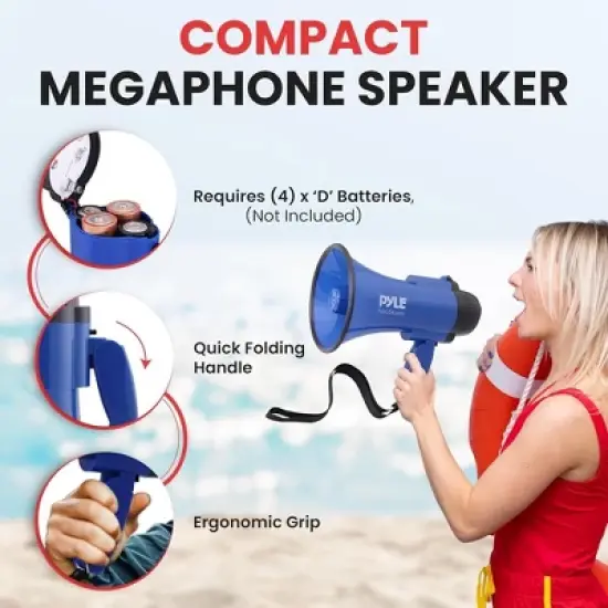 Pyle PMP32GR Portable Megaphone Speaker - 30W, Handheld image {2}